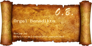 Orgel Benedikta névjegykártya